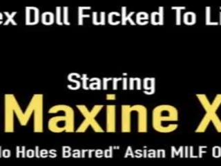 Real Life Asian xxx film Doll Maxine X Fucks White & Black Cocks&excl;