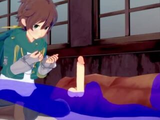 Konosuba yaoi - kazuma suhuvõtmine koos sperma sisse tema suu - jaapani aasia manga anime mäng täiskasvanud film gei