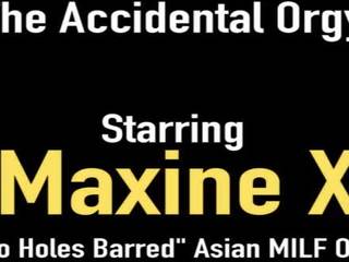 Asiatisk milf maxine-x & selah regn rumpe knullet av 6 svart