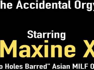 Warga asia milf maxine-x & selah hujan pantat/ punggung fucked oleh 6 hitam