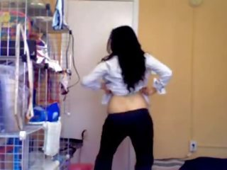Asian young woman Dancing And Stripping On Webcam