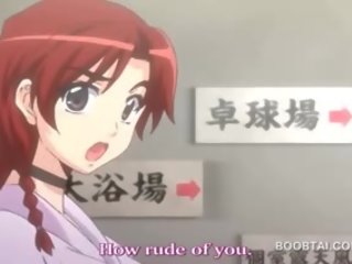 Ruda hentai atrakcyjny hottie dający cycek praca w anime wideo