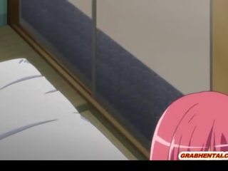 Japanese hentai honey shoving vibrator in her wetpussy