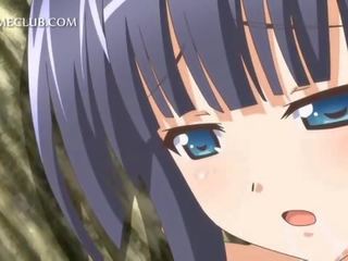 Lauke kietas šūdas scena su anime paauglys x įvertinti video lėlė